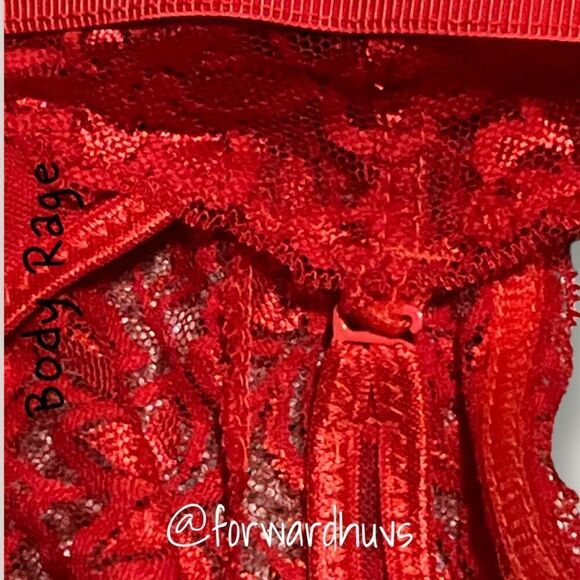 Body Rage Red One-Piece Bodysuit Lingerie Size Medium - Picture 6 of 9